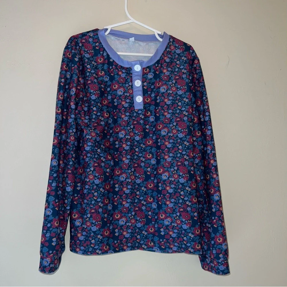 Jane + Jo Lounge Pajamas Jogger Set Moody Florals